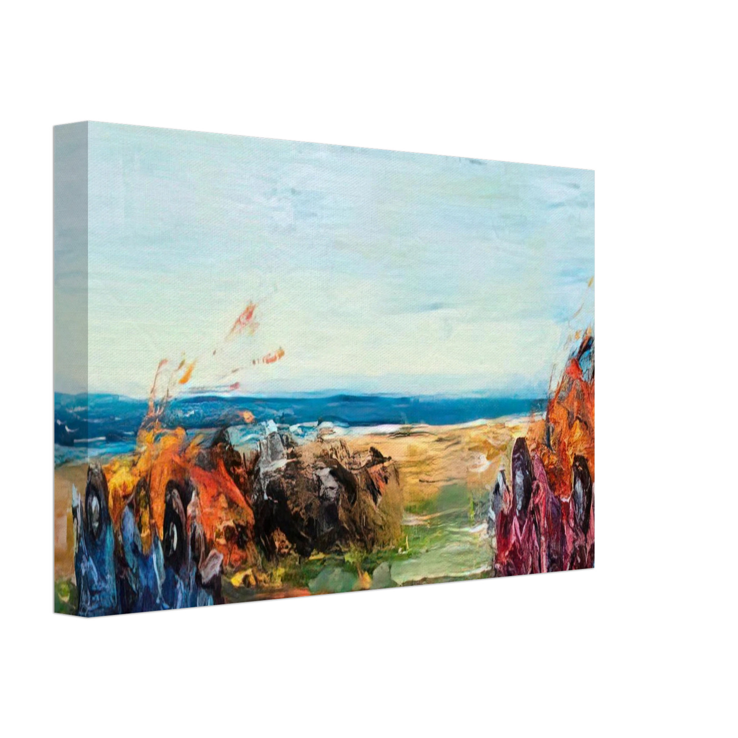 Carlos Almaraz - Car Crash Wipe Out on Pacific Coast Highway - 1984 Canvas - 40x60 cm / 16x24 inches-canvas