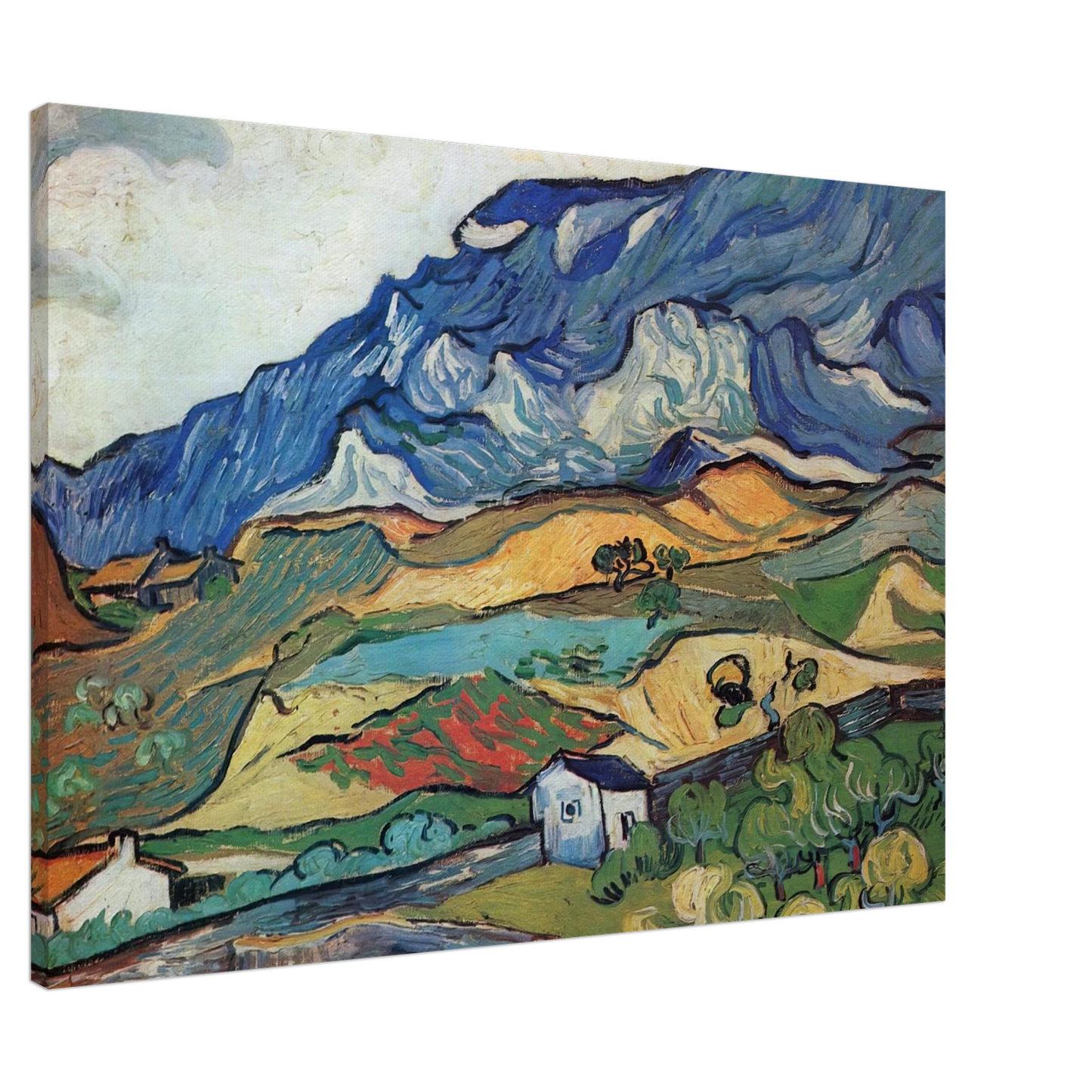 Vincent van Gogh - Les Alpilles, Mountain Landscape near South-Reme Canvas - 20x30 cm / 8x12 inches-canvas