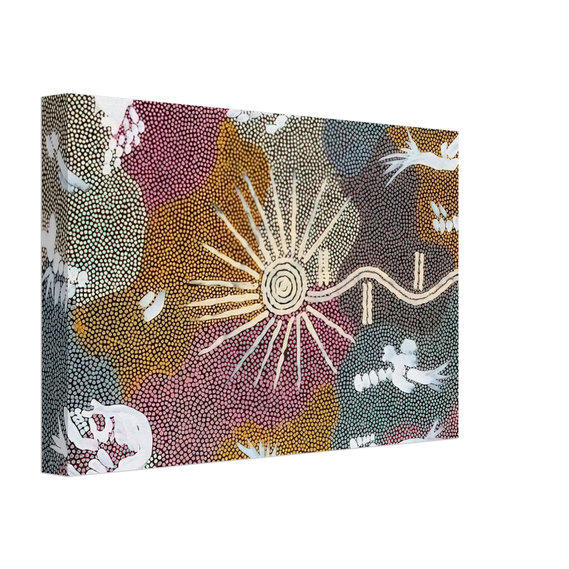 Clifford Possum Tjapaltjarri - Lightning Dreaming - 1999 Canvas - 40x60 cm / 16x24 inches-canvas