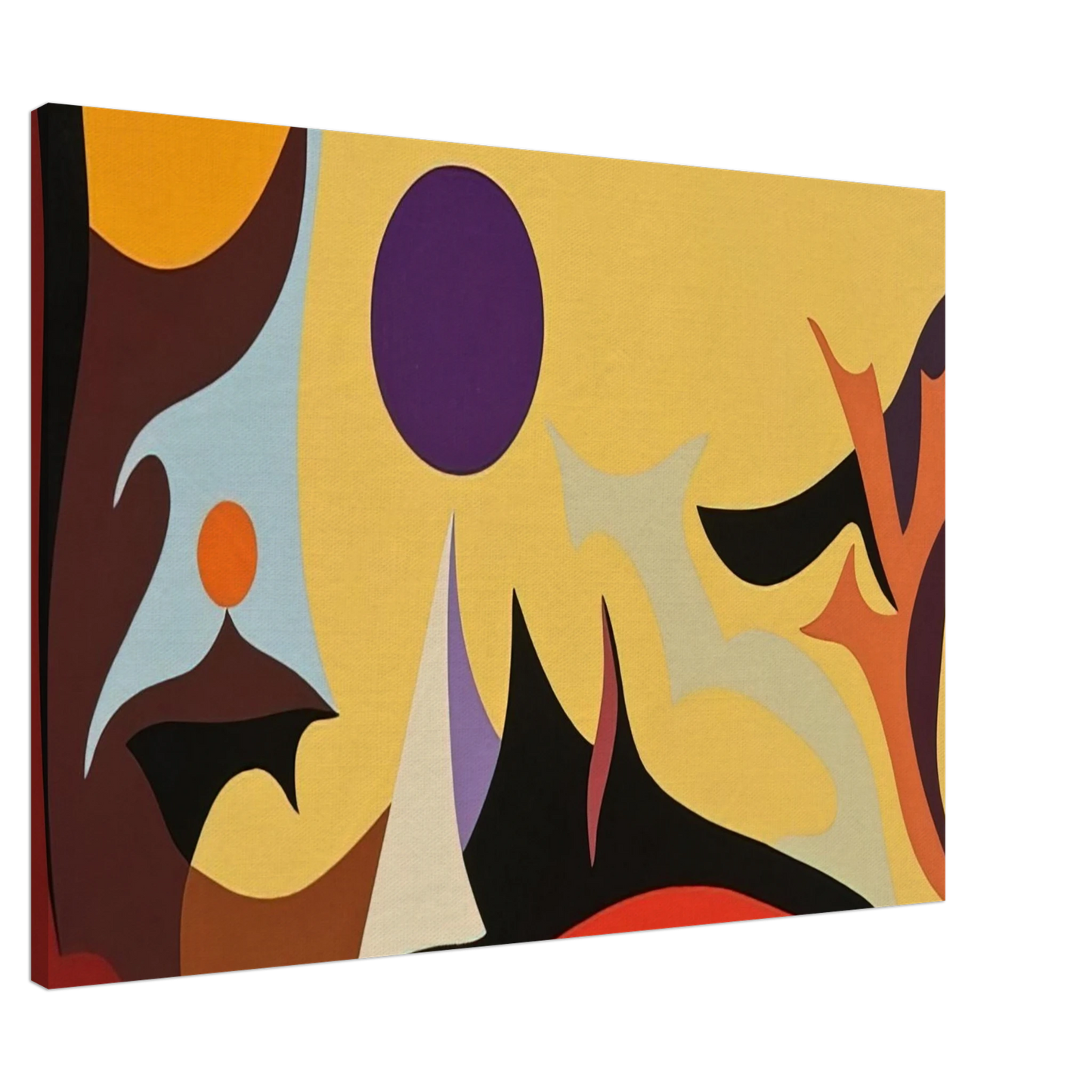 Karl Benjamin - Yellow Landscape - 1953 Canvas - 20x30 cm / 8x12 inches-canvas