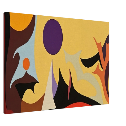 Karl Benjamin - Yellow Landscape - 1953 Canvas - 20x30 cm / 8x12 inches-canvas