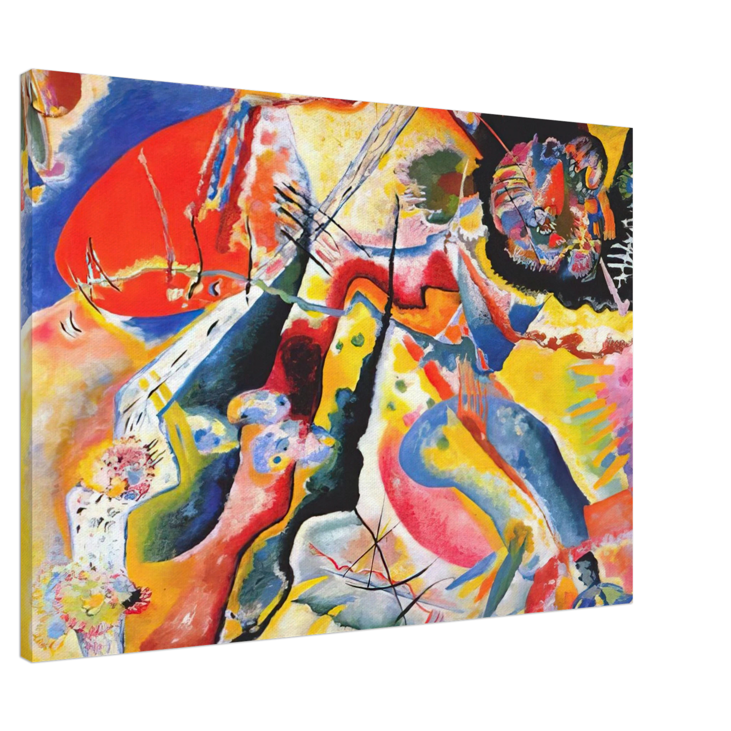 Wassily Kandinsky - PAINTING WITH RED SPOT 1914 Canvas - 20x30 cm / 8x12 inches-canvas