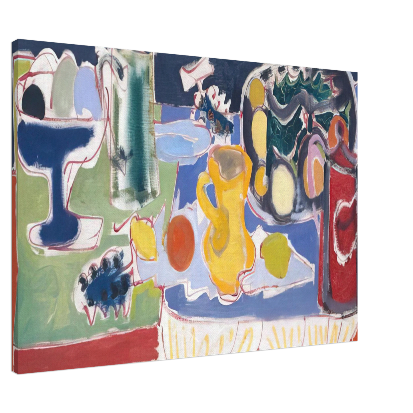 Patrick Heron - The Long Table with Fruit - 1949 Canvas - 20x30 cm / 8x12 inches-canvas