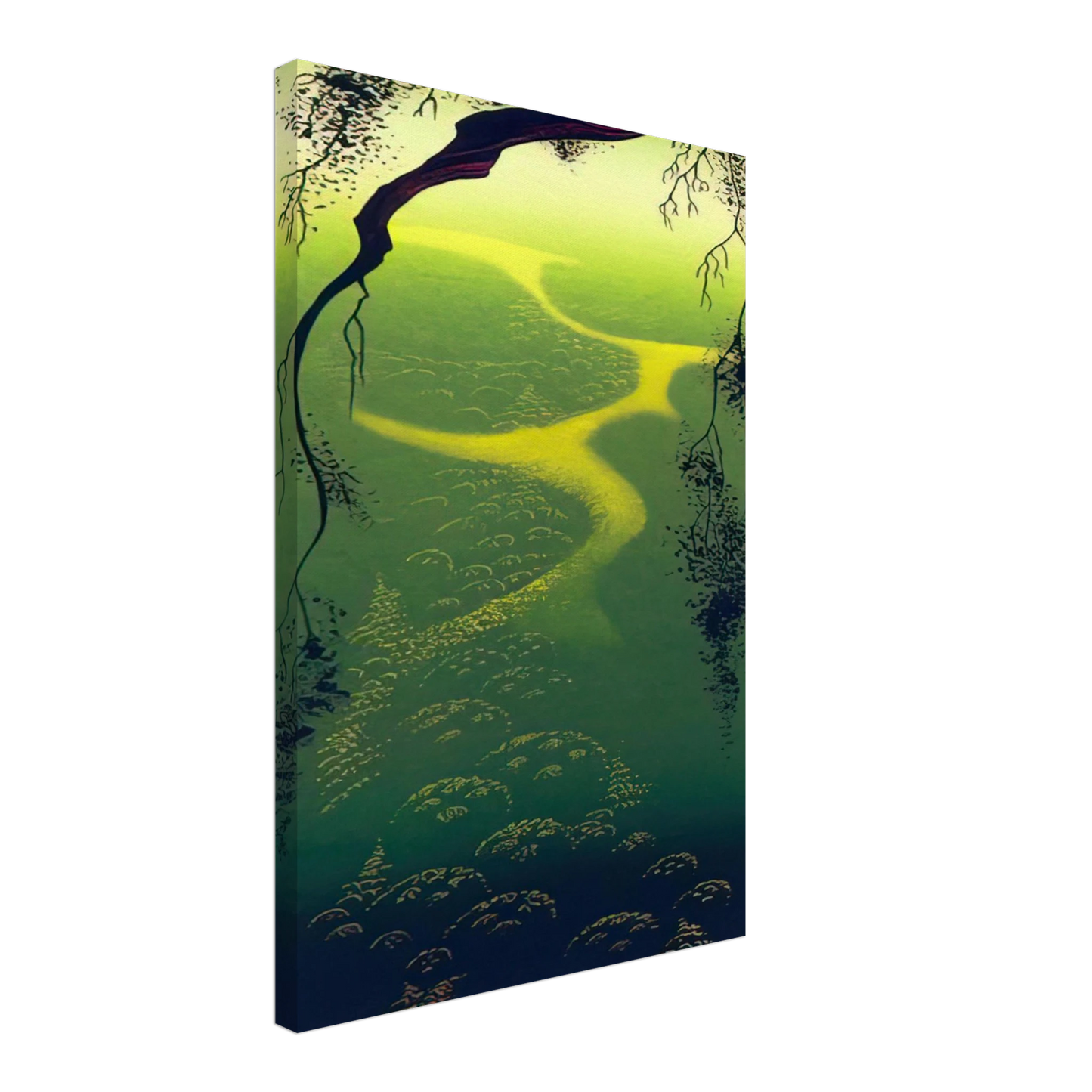 Eyvind Earle - Green Mist Canvas - 40x60 cm / 16x24 inches-canvas