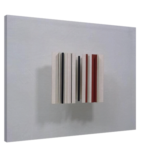 Victor Pasmore - RELIEF CONSTRUCTION IN WHITE BLACK AND MAROON 1963 Canvas - 20x30 cm / 8x12 inches-canvas