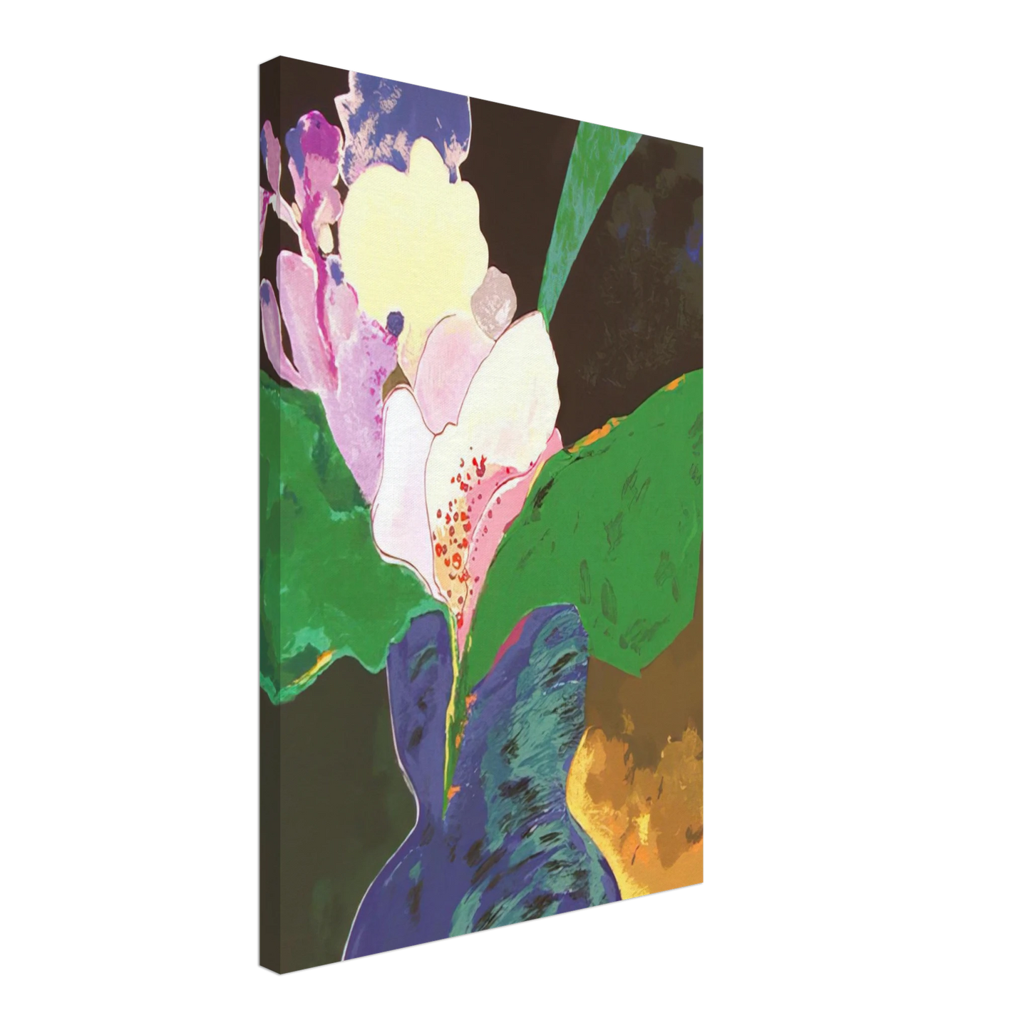 Aldemir Martins - Blue Vase With Flowers - 2002 Canvas - 70x100 cm / 28x40 inches-canvas
