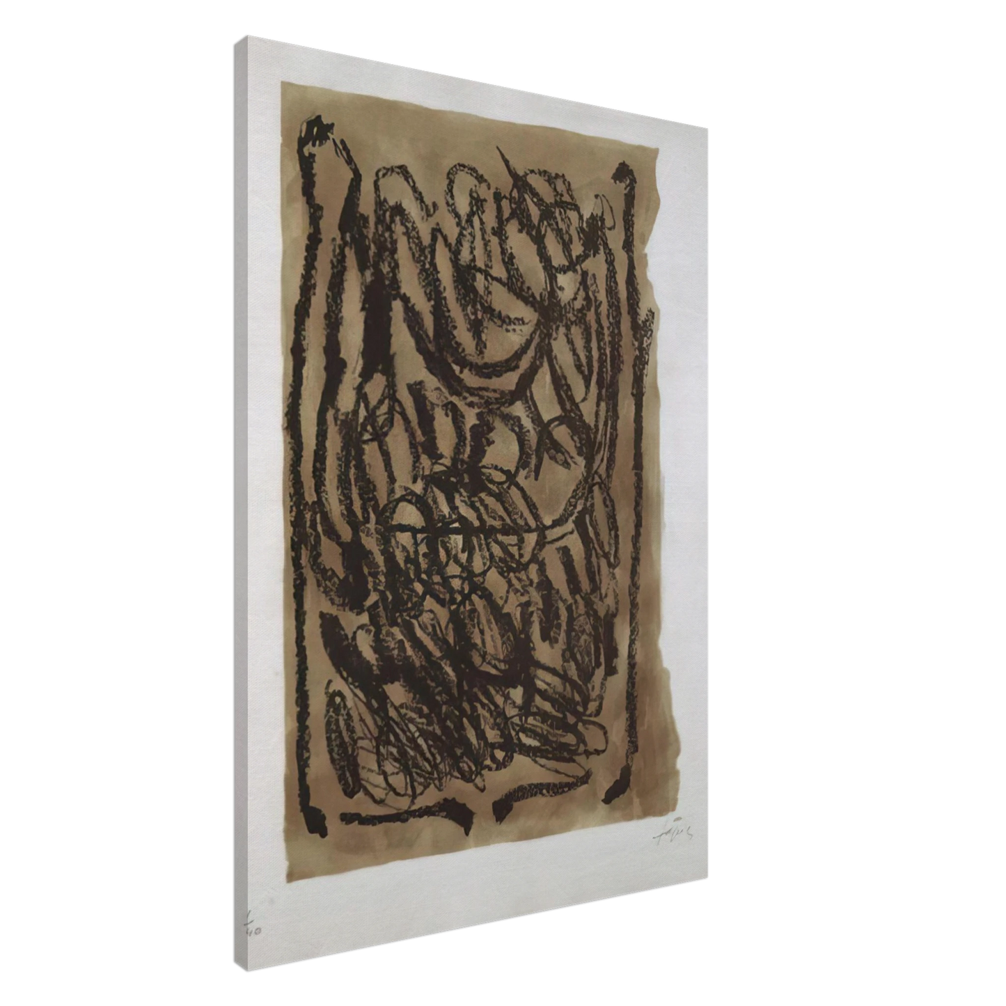 Antoni Tapies - EL PA A LA BARCA 1963 Canvas - 20x30 cm / 8x12 inches-canvas