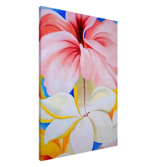Georgia O'Keeffe - Hibiscus with Plumeria Canvas - 20x30 cm / 8x12 inches-canvas