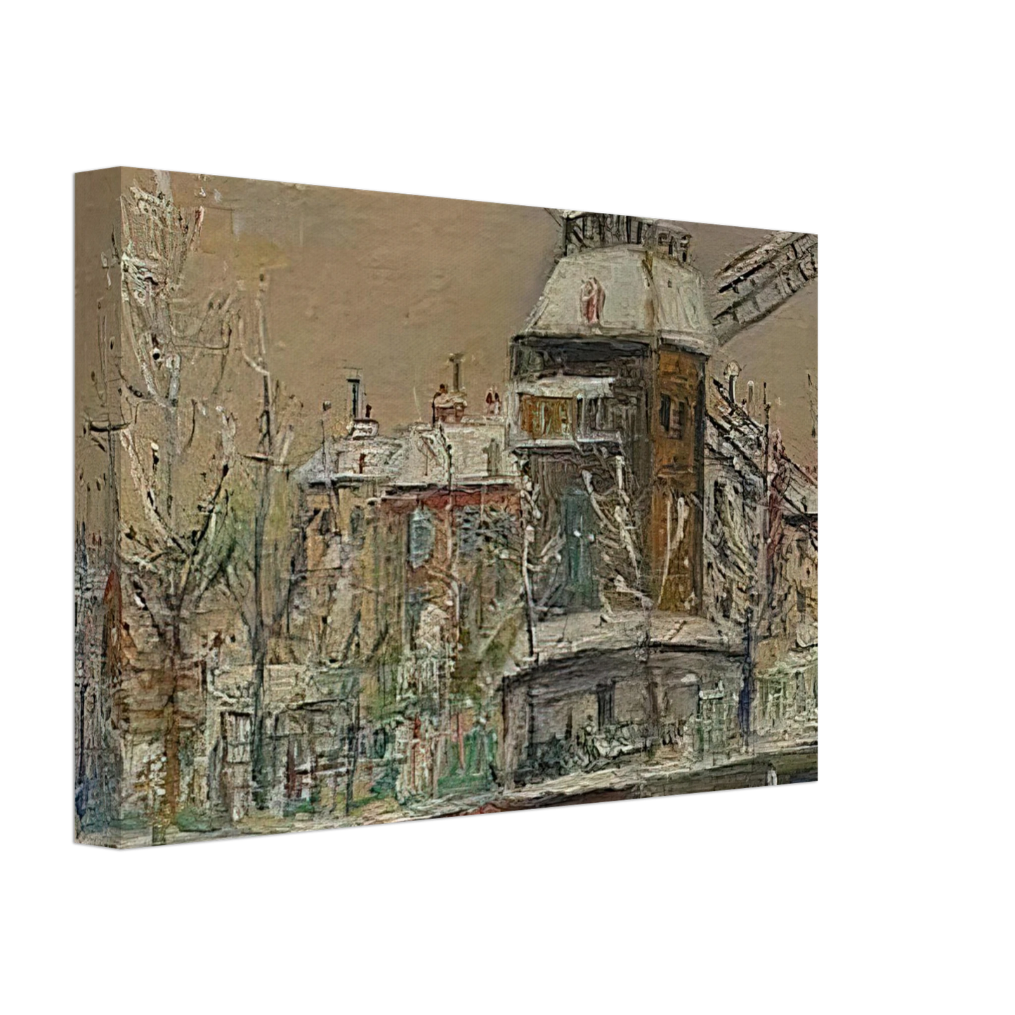 Maurice Utrillo - MOULIN DE LA GALETTE UNDER THE SNOW 1 Canvas - 70x100 cm / 28x40 inches-canvas