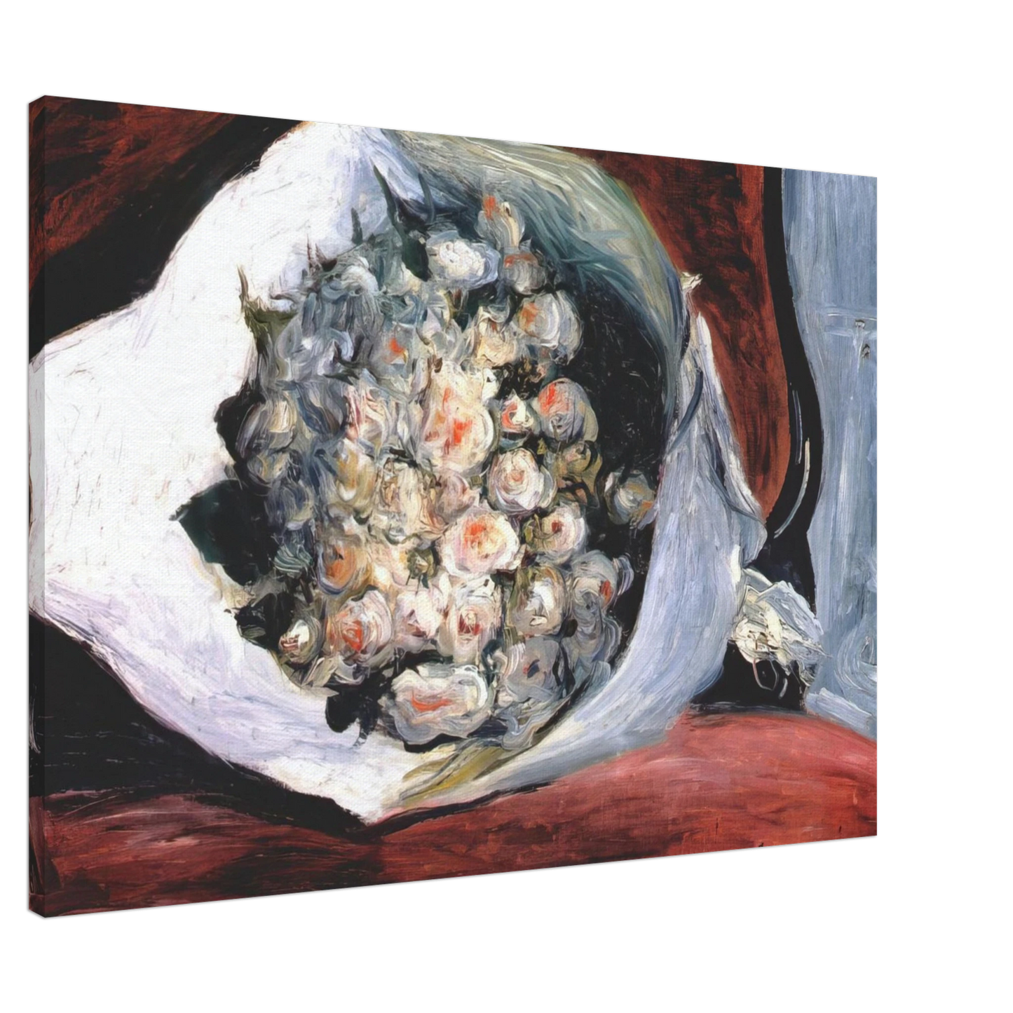 Pierre-Auguste Renoir - Bouquet in a theater box Canvas - 20x30 cm / 8x12 inches-canvas