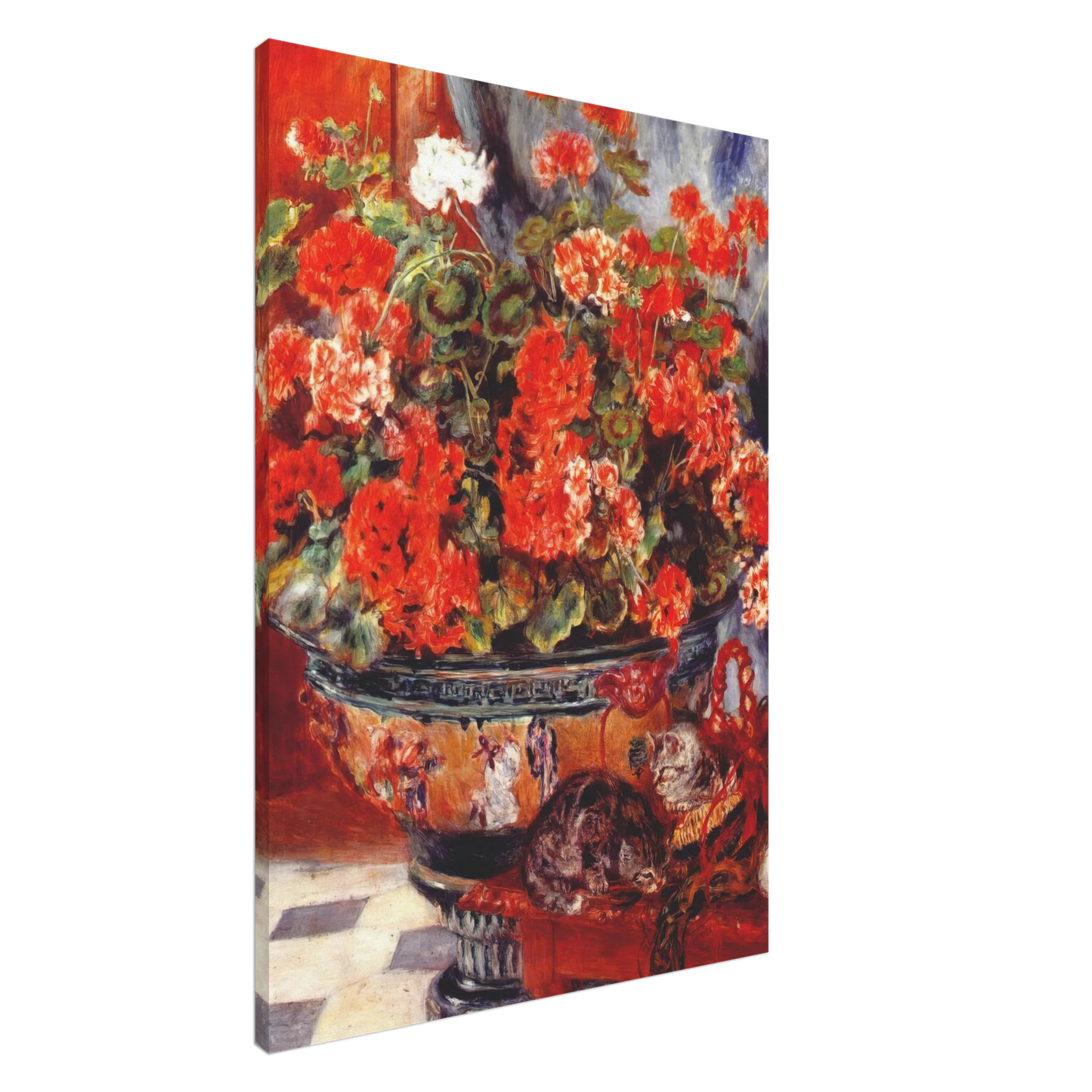 Pierre-Auguste Renoir - Geraniums and Cats Canvas - 20x30 cm / 8x12 inches-canvas