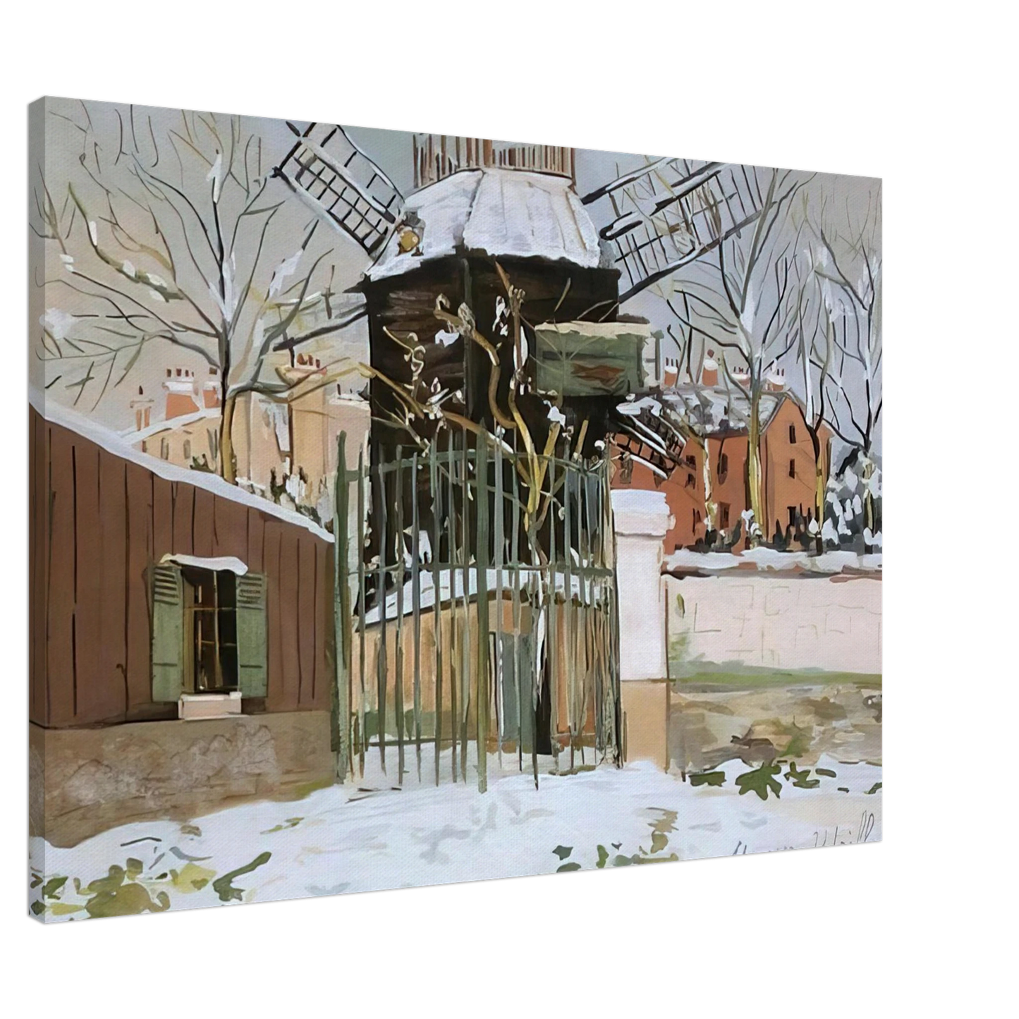 Maurice Utrillo - MOULIN DE LA GALETTE 2 Canvas - 20x30 cm / 8x12 inches-canvas