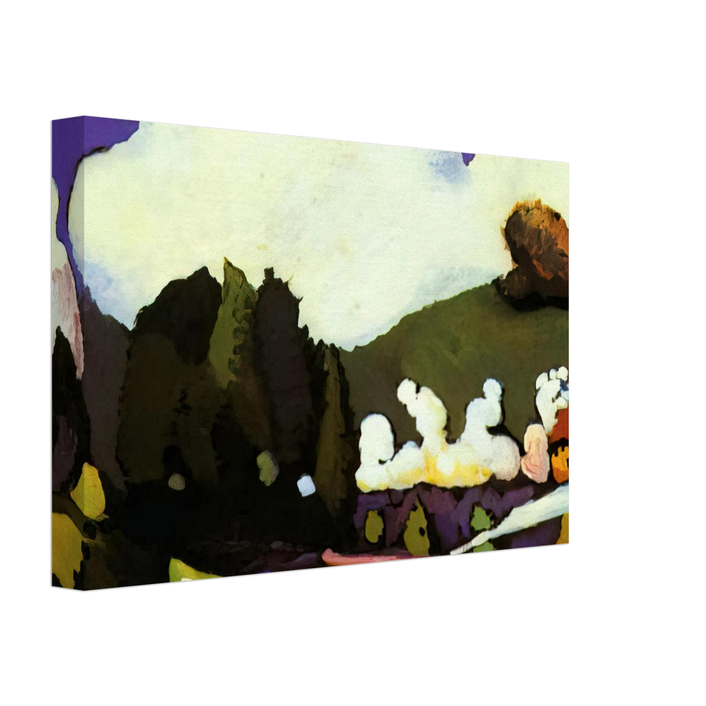 Wassily Kandinsky - LANDSCAPE WITH A STEAM LOCOMOTIVE 1909 Canvas - 70x100 cm / 28x40 inches-canvas