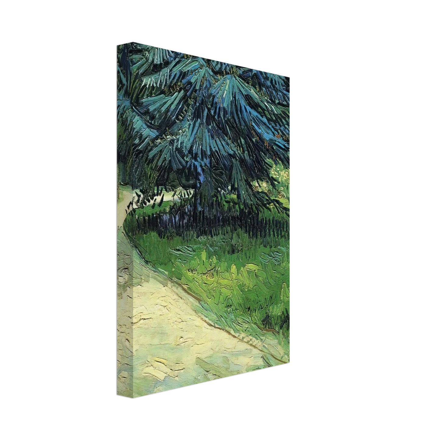 Vincent van Gogh - Public Garden with Couple and Blue Fir Tree The Poet s Garden III Canvas - 70x100 cm / 28x40 inches-canvas
