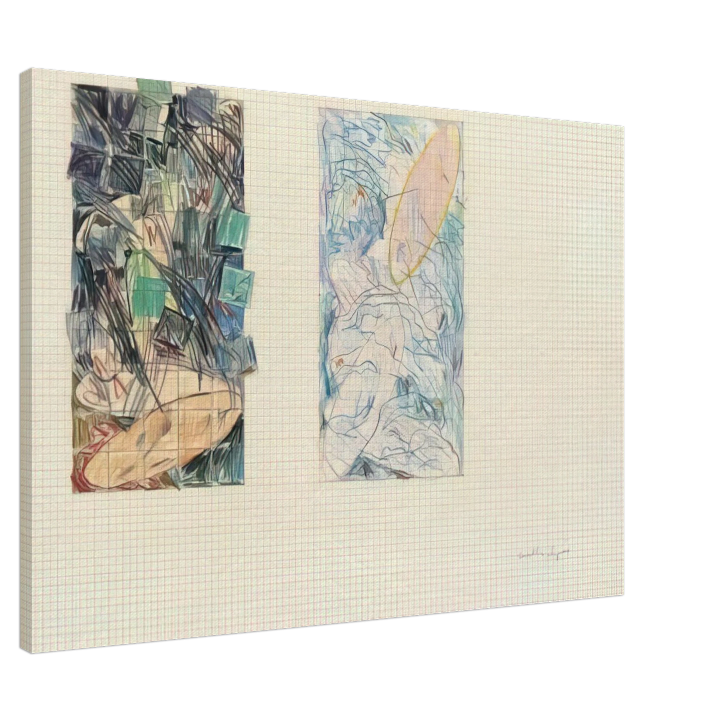 Jennifer Bartlett - Sad and Happy Tidal Wave - 1978 Canvas - 20x30 cm / 8x12 inches-canvas