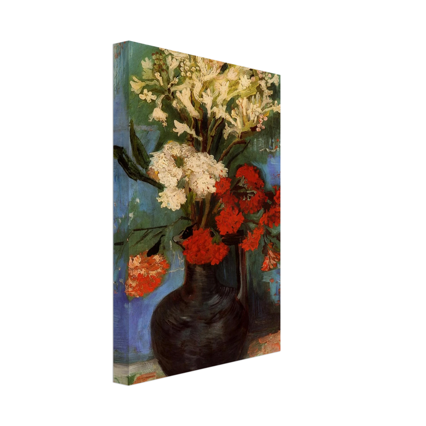 Vincent van Gogh - Vase with Carnations and Other Flowers Canvas - 40x60 cm / 16x24 inches-canvas