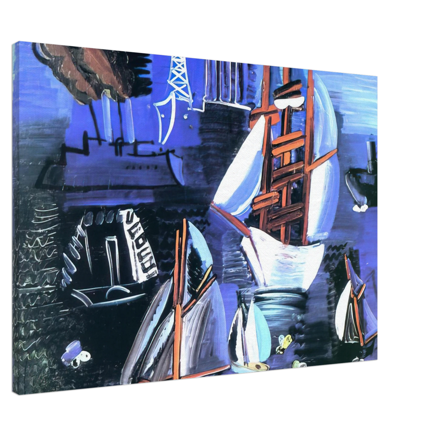 Raoul Dufy - BOATS IN LE HAVRE 1926 Canvas - 20x30 cm / 8x12 inches-canvas