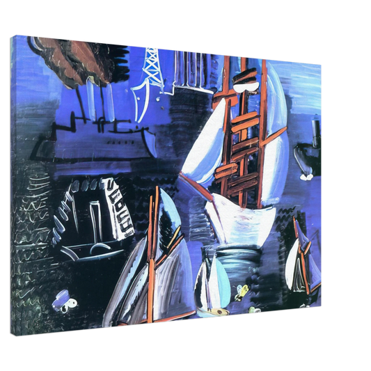 Raoul Dufy - BOATS IN LE HAVRE 1926 Canvas - 20x30 cm / 8x12 inches-canvas