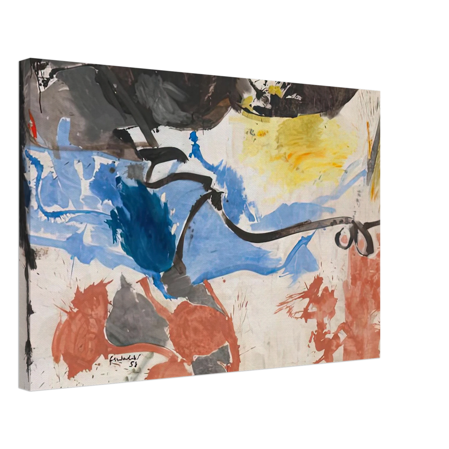 Helen Frankenthaler - Hotel Cro-Magnon, 1958- Canvas - 70x100 cm / 28x40 inches-canvas