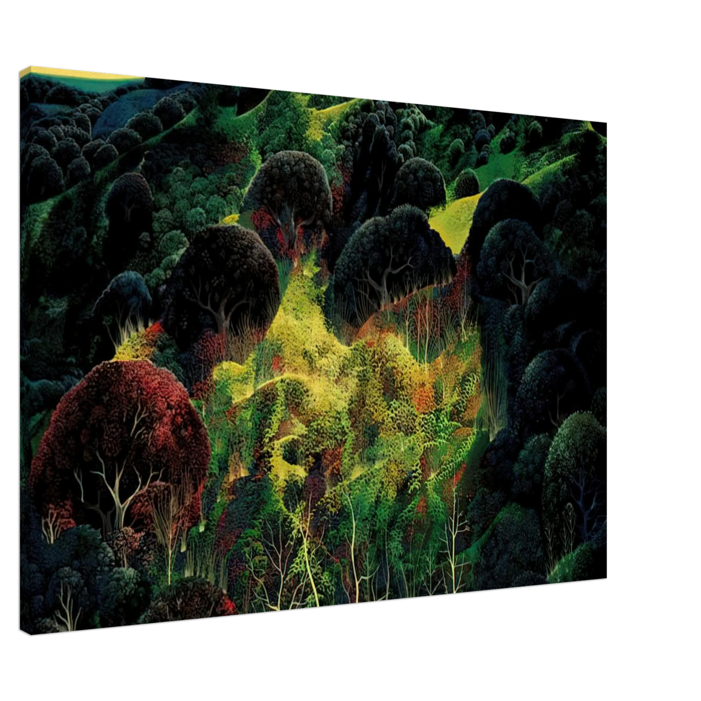 Eyvind Earle - Autumn Fields Canvas - 20x30 cm / 8x12 inches-canvas