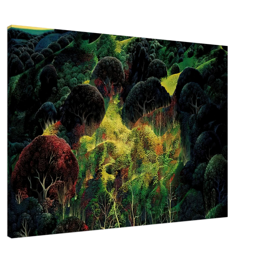 Eyvind Earle - Autumn Fields Canvas - 20x30 cm / 8x12 inches-canvas