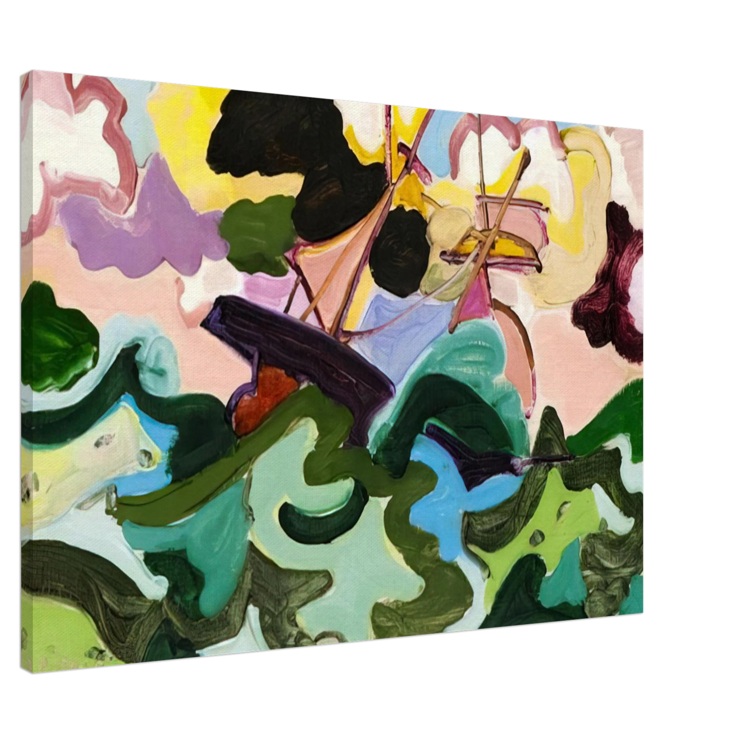 Charles Lapicque - En fuite - Fauvism, Tachisme Canvas - 20x30 cm / 8x12 inches-canvas