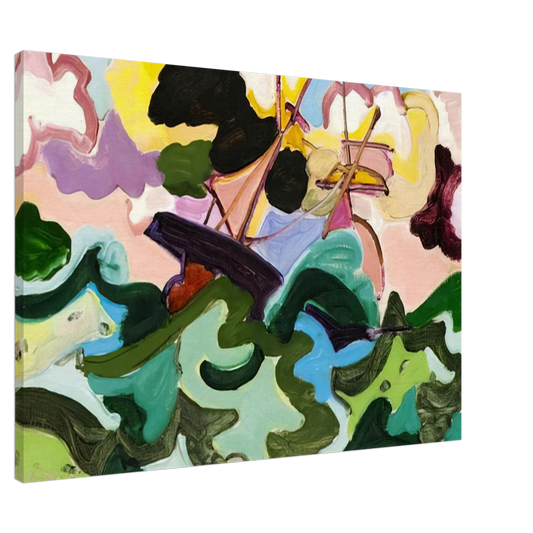 Charles Lapicque - En fuite - Fauvism, Tachisme Canvas - 20x30 cm / 8x12 inches-canvas