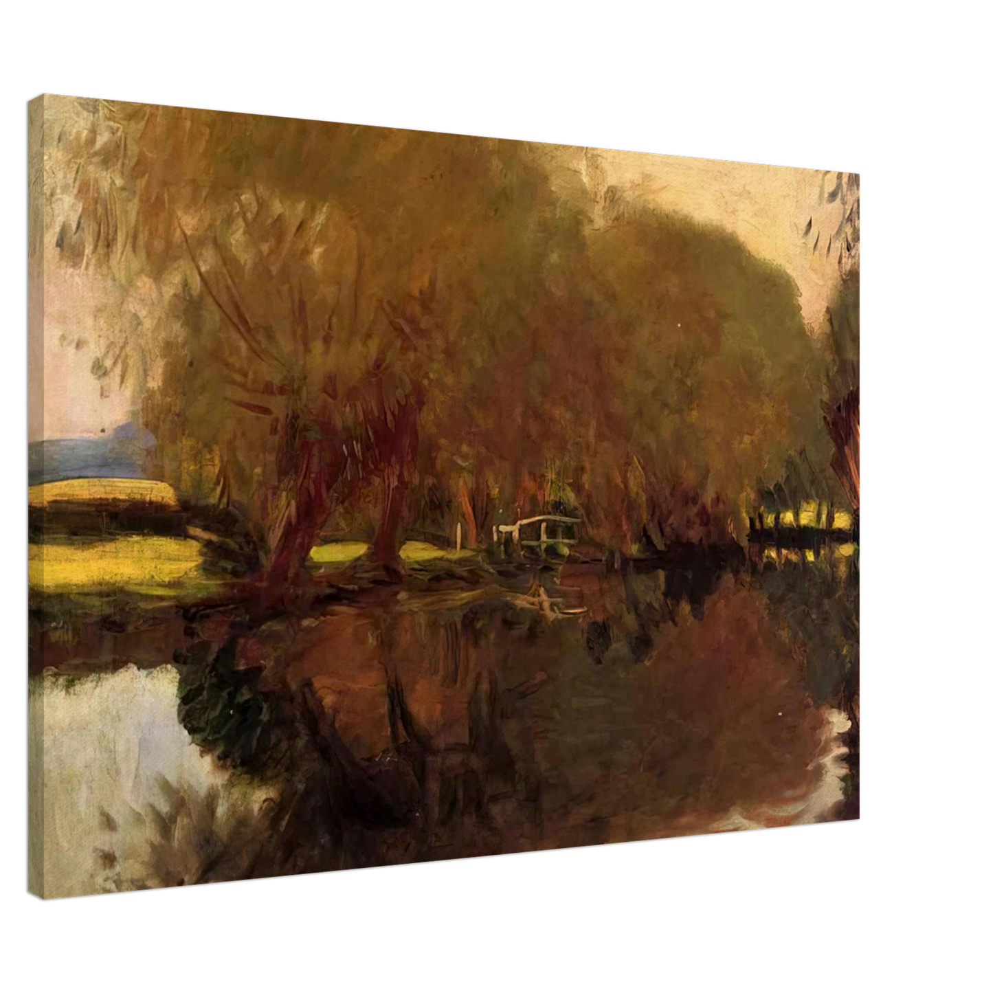 John Singer Sargent - A Backwater at Calcot Near Reading Canvas - 20x30 cm / 8x12 inches-canvas