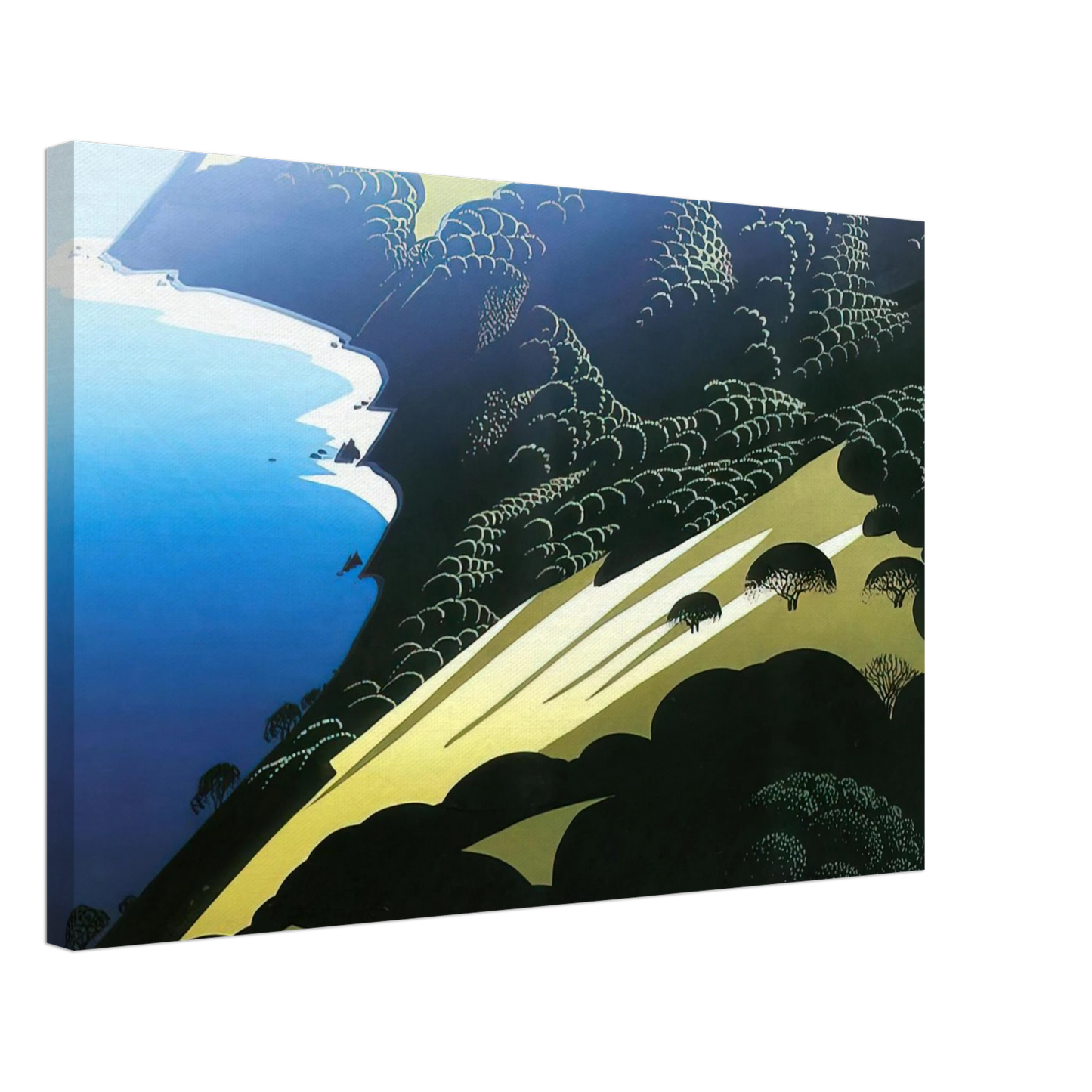 Eyvind Earle - Seaside Pastures Canvas - 70x100 cm / 28x40 inches-canvas