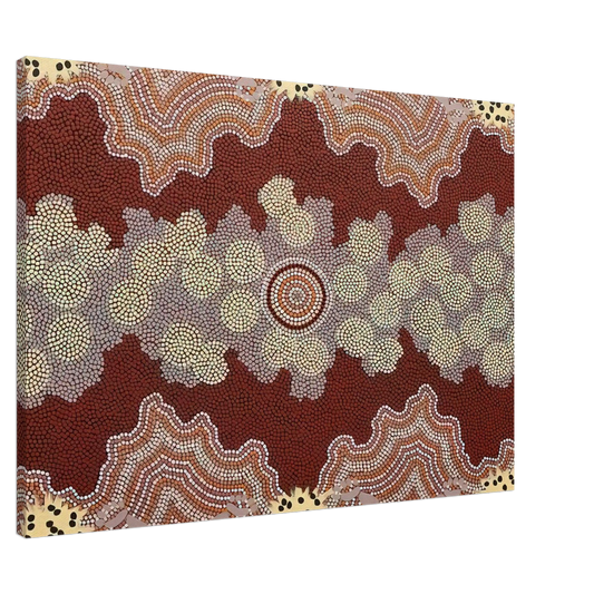 Clifford Possum Tjapaltjarri - Malaka Honey Ant Dreaming - 1992 Canvas - 20x30 cm / 8x12 inches-canvas