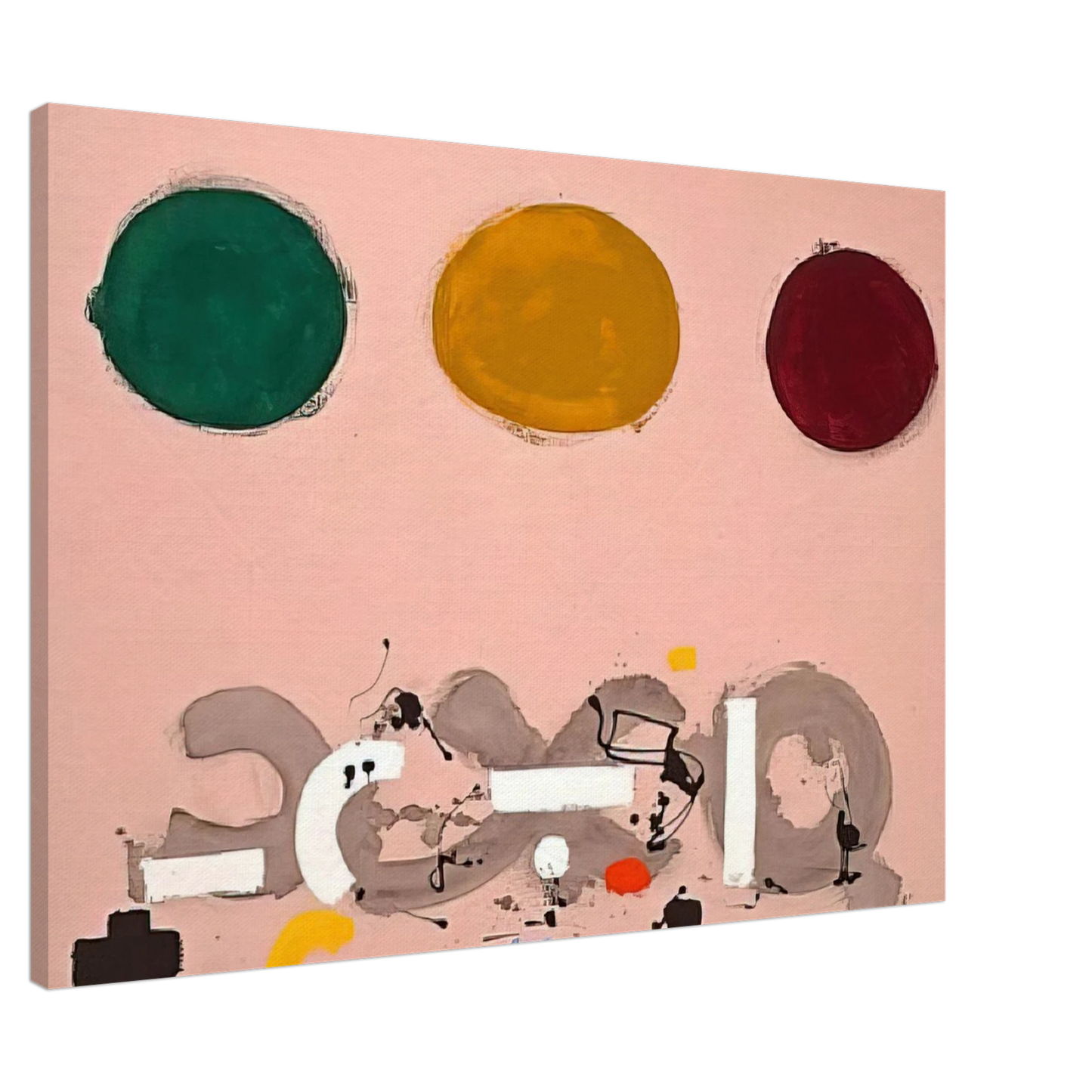 Adolph Gottlieb - Green, Ochre, Maroon - 1969 Canvas - 20x30 cm / 8x12 inches-canvas