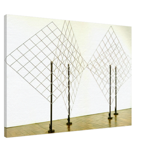 Francois Morellet - 4 Self-distorting Grids - 1965 Canvas - 20x30 cm / 8x12 inches-canvas