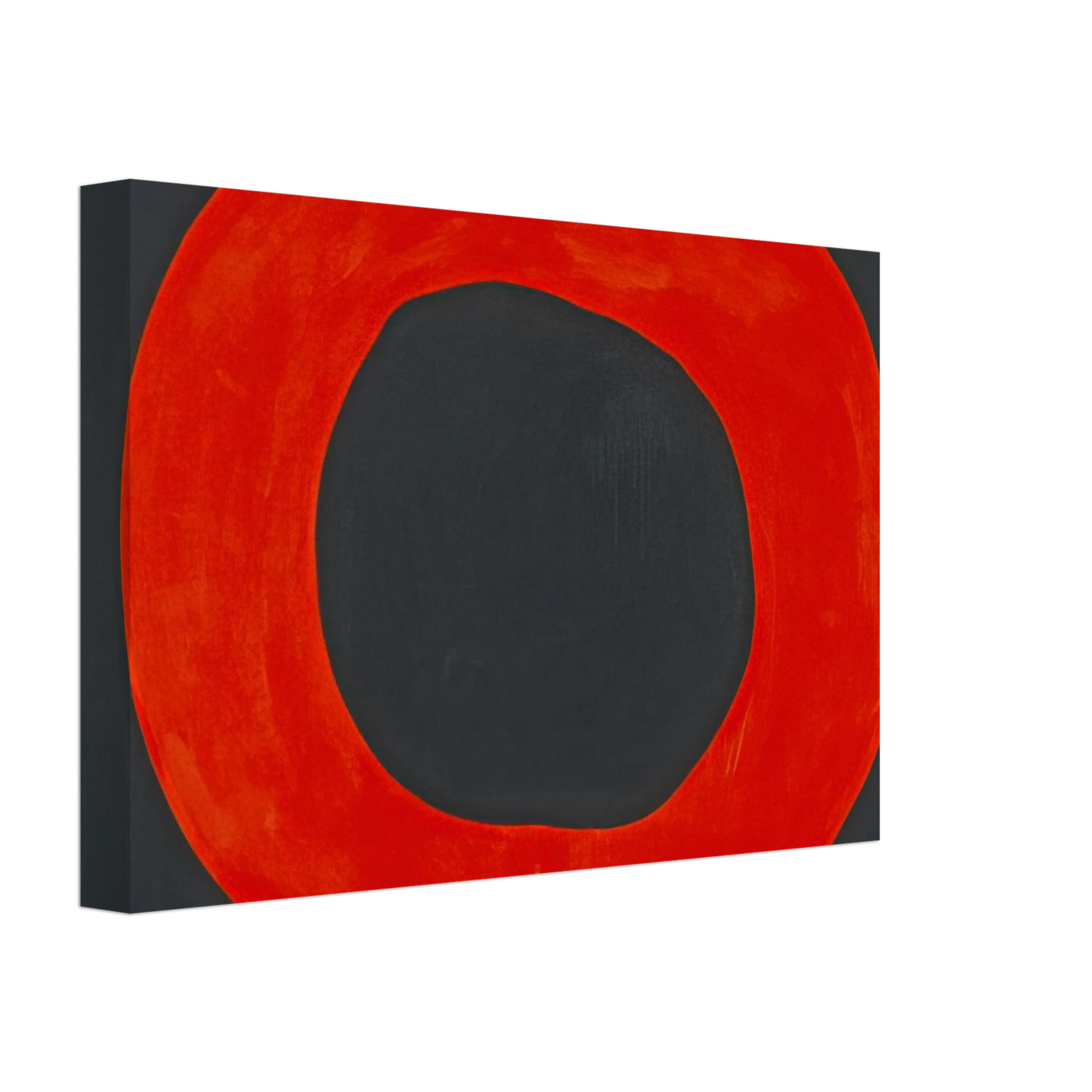Jiro Yoshihara - Red Circle on Black - 1965 Canvas - 40x60 cm / 16x24 inches-canvas