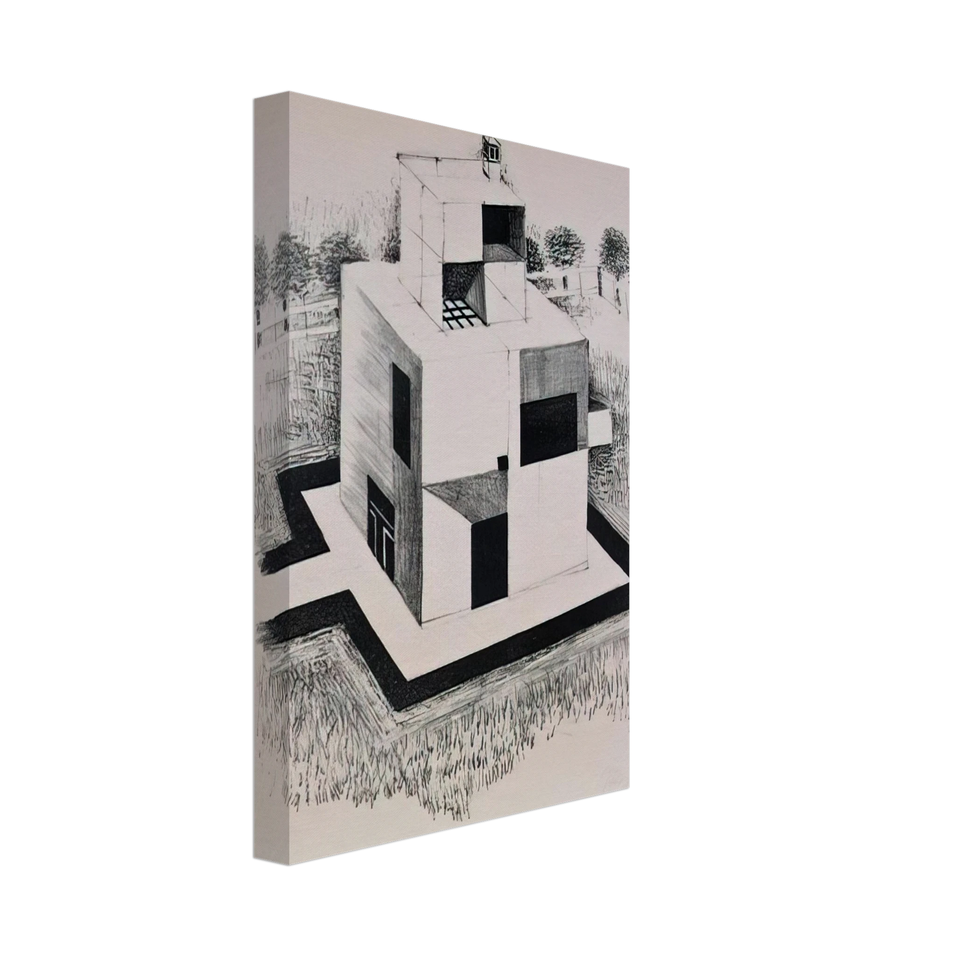 Johannes Itten - Haus Des Weissen Mannes - 1924 Canvas - 40x60 cm / 16x24 inches-canvas