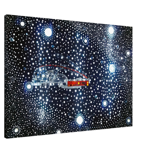 Gyula Kosice - Constellation and Habitat of the Hydrospatial City, - 1973 Canvas - 20x30 cm / 8x12 inches-canvas