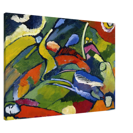 Wassily Kandinsky - TWO RIDERS AND RECLINING FIGURE Canvas - 20x30 cm / 8x12 inches-canvas