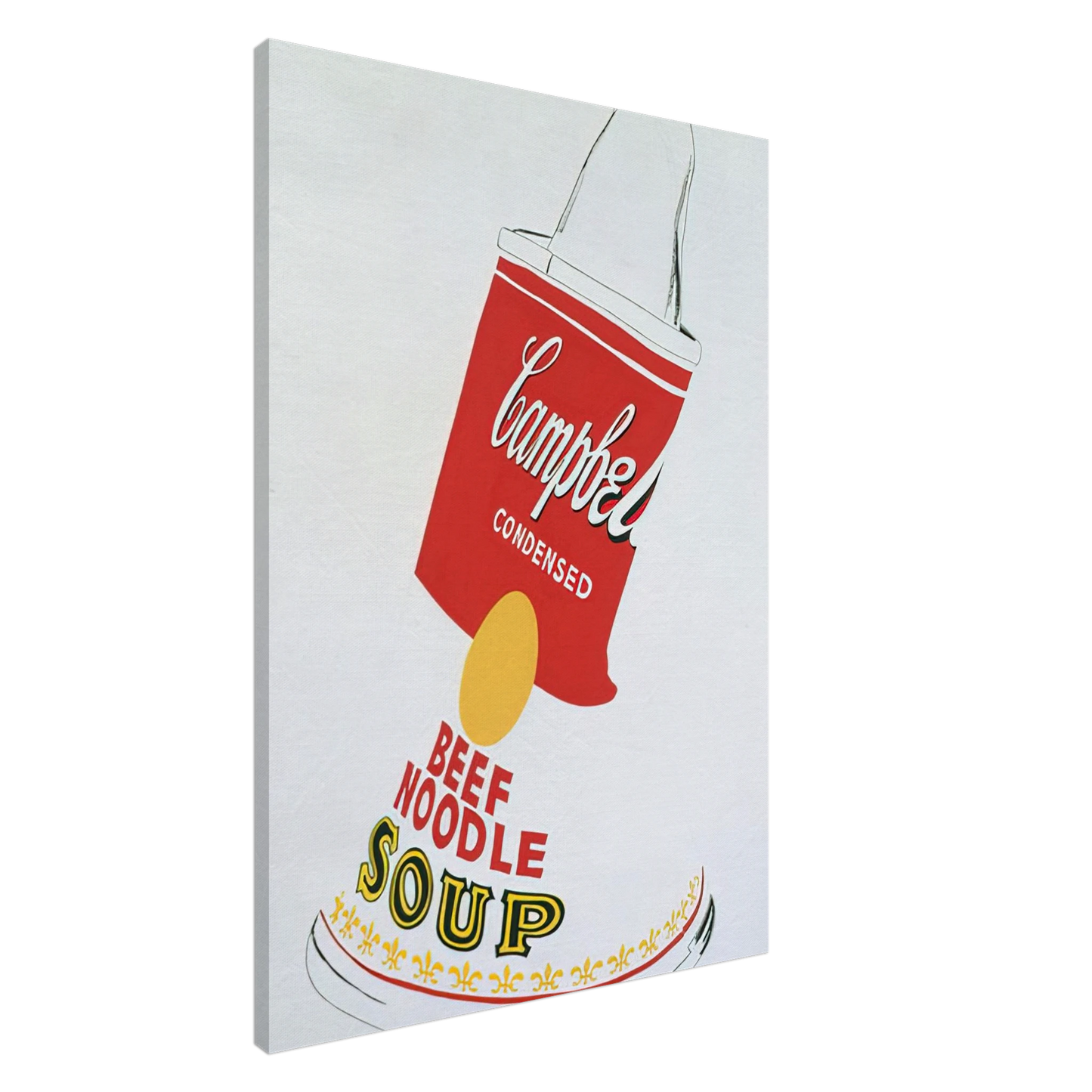Andy Warhol - Crushed Campbell's Soup Can  Beef Noodle  Canvas - 20x30 cm / 8x12 inches-canvas