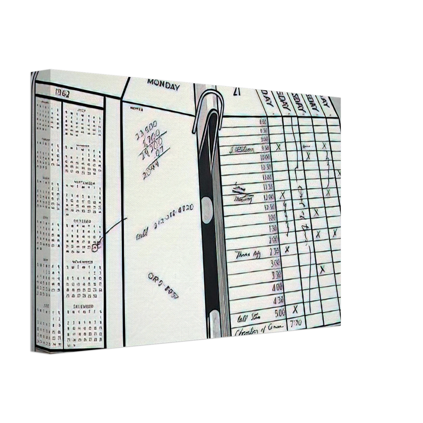 Roy Lichtenstein - DESK CALENDAR 1962 Canvas - 70x100 cm / 28x40 inches-canvas