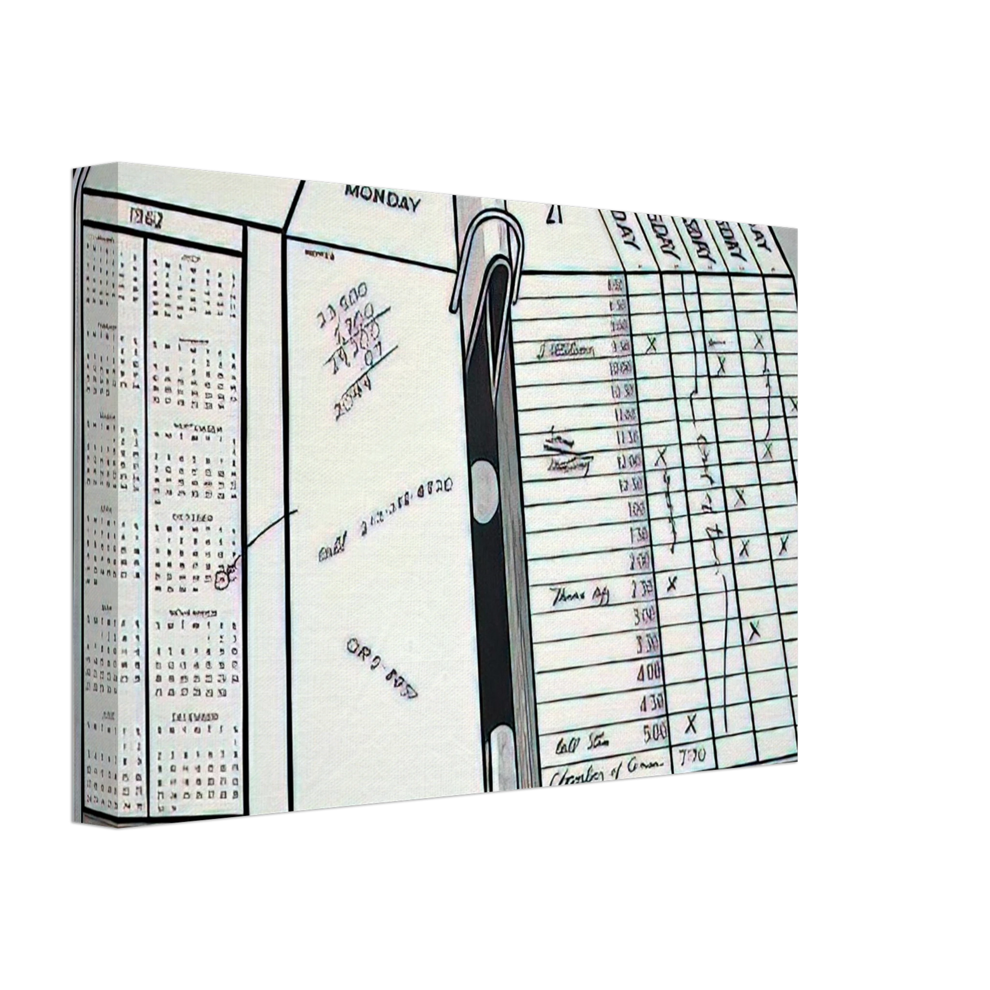 Roy Lichtenstein - DESK CALENDAR 1962 Canvas - 70x100 cm / 28x40 inches-canvas