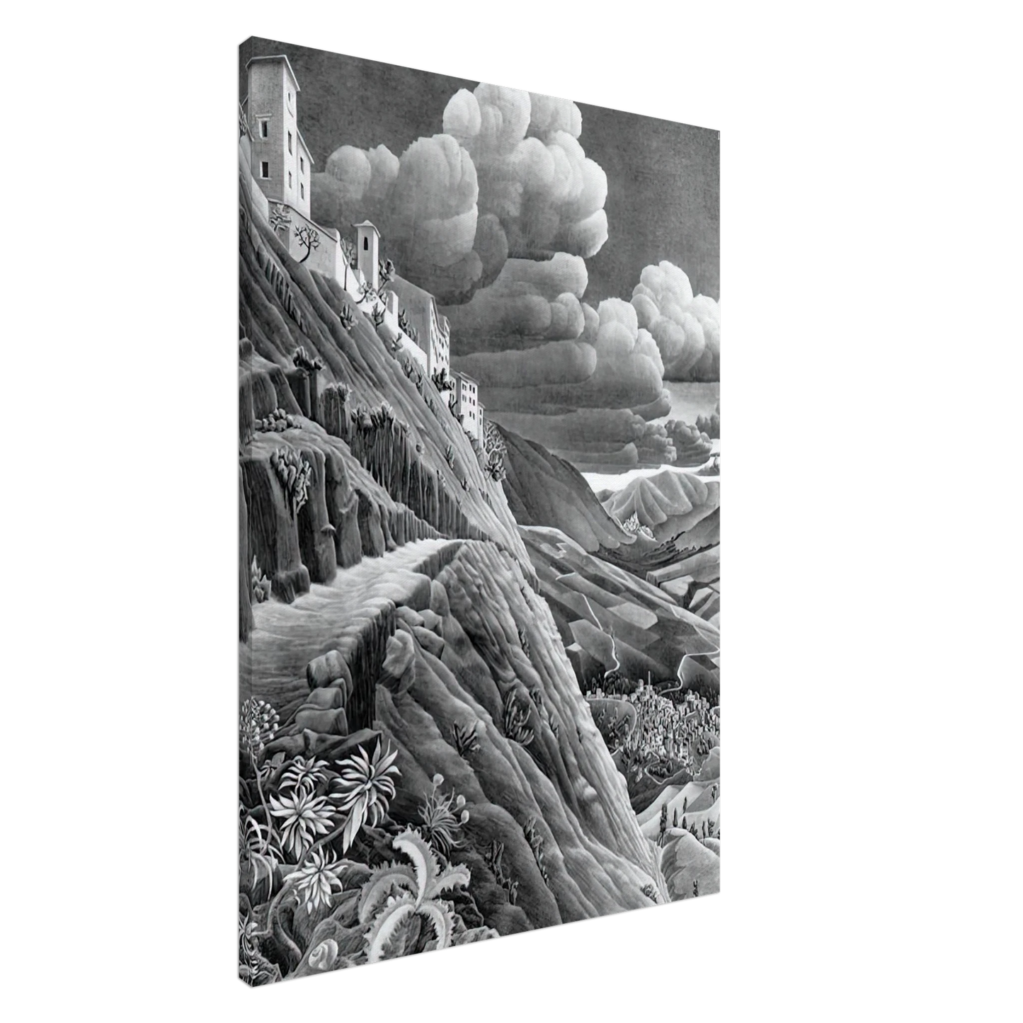 MC Escher - CASTROVALVA Canvas - 20x30 cm / 8x12 inches-canvas