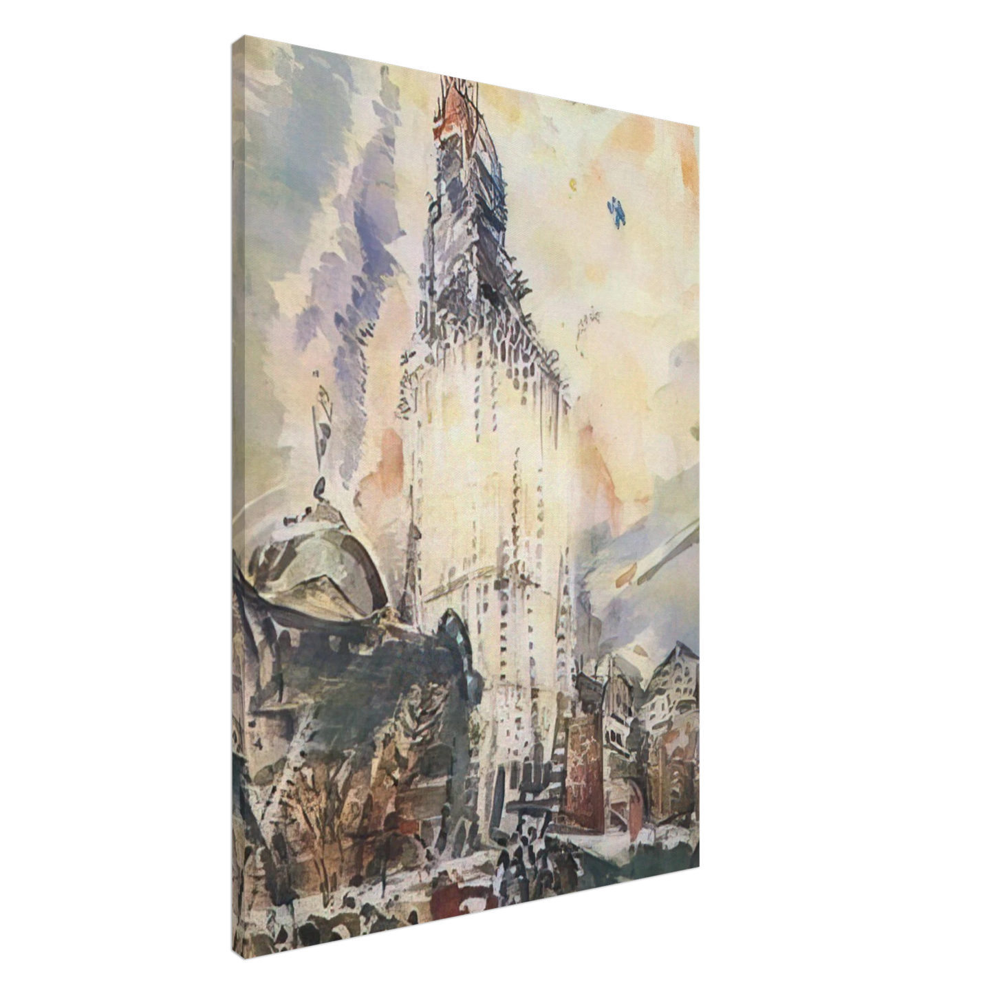 John Marin - Woolworth Building No. 28 - 1912 Canvas - 20x30 cm / 8x12 inches-canvas