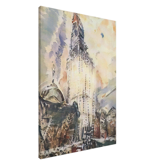 John Marin - Woolworth Building No. 28 - 1912 Canvas - 20x30 cm / 8x12 inches-canvas