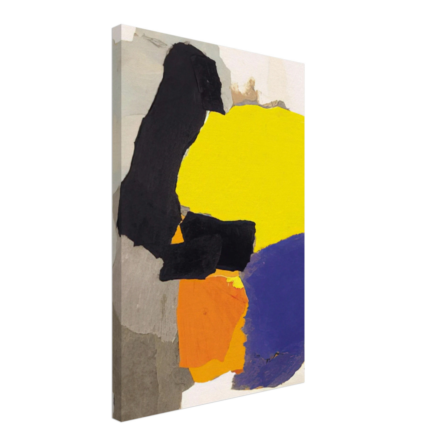 Esteban Vicente - COLLAGE WITH YELLOW BLUE AND ORANGE 1963 Canvas - 40x60 cm / 16x24 inches-canvas