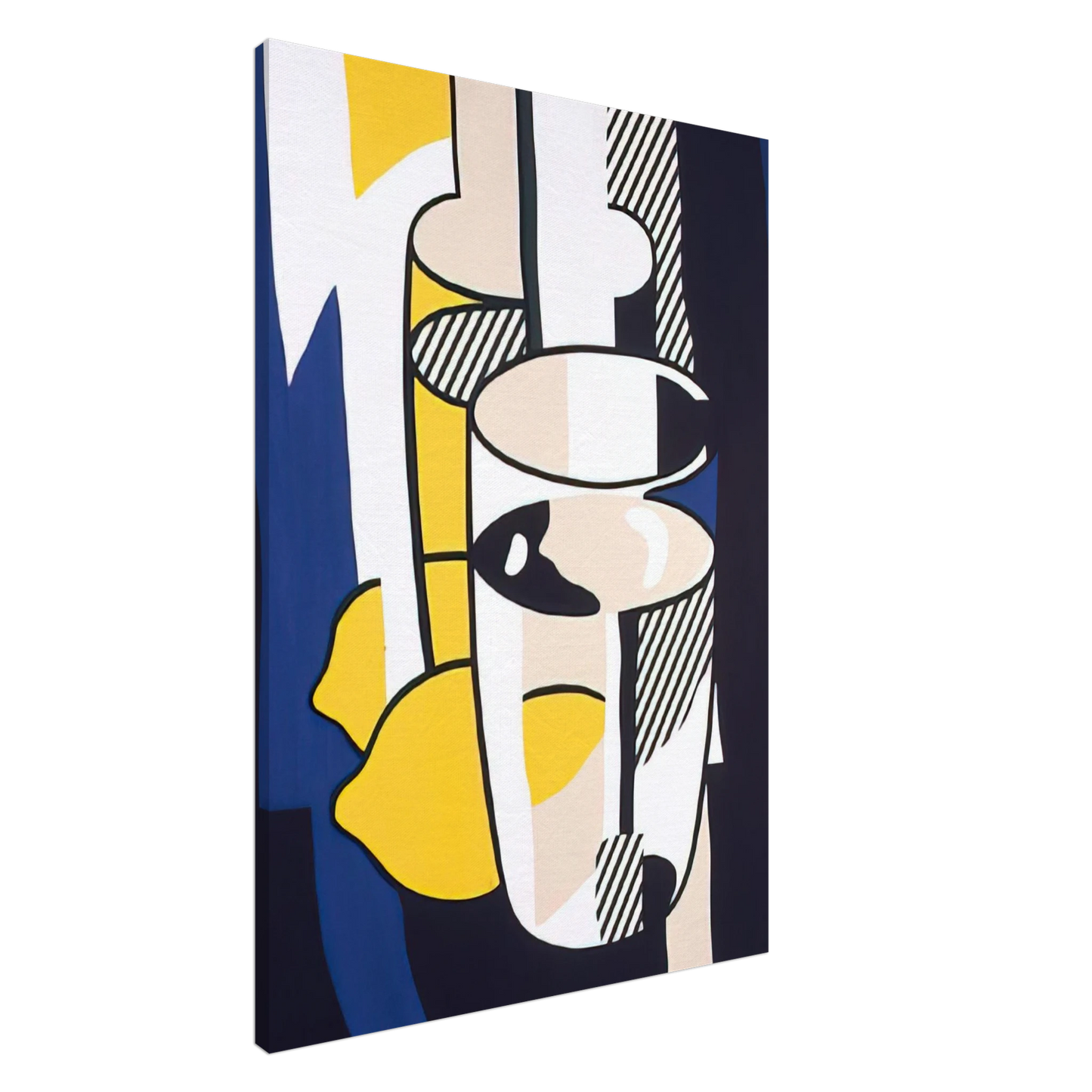 Roy Lichtenstein - GLASS AND LEMON IN A MIRROR 1974 Canvas - 20x30 cm / 8x12 inches-canvas