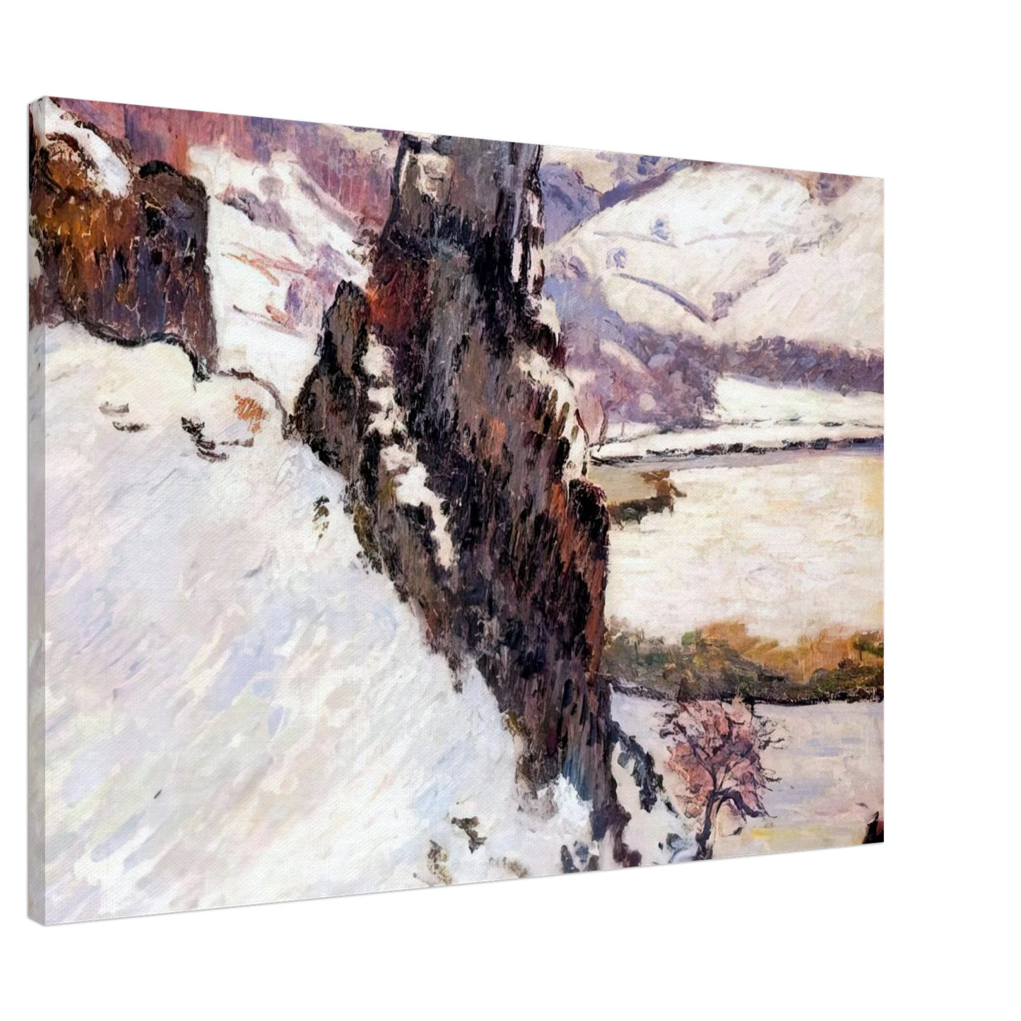 Armand Guillaumin - Creuse under the snow - 1890 Canvas - 20x30 cm / 8x12 inches-canvas