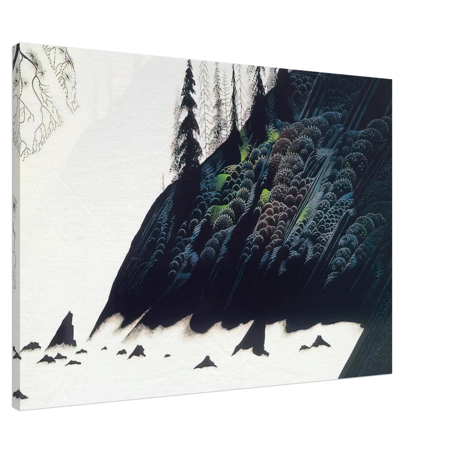 Eyvind Earle - Spruce Redwoods and Pine Canvas - 20x30 cm / 8x12 inches-canvas