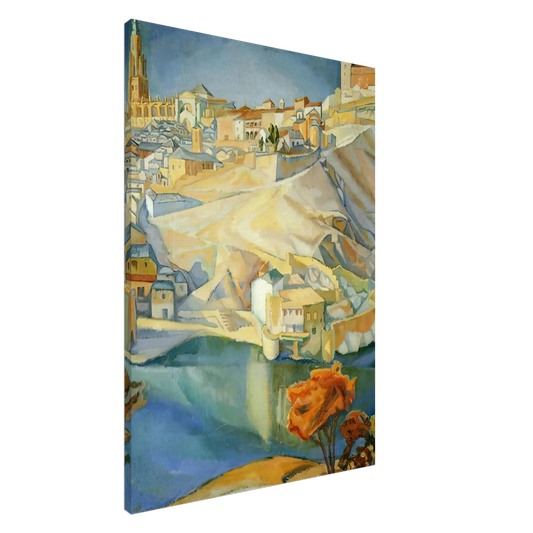 Diego Rivera - VIEW OF TOLEDO 1912 Canvas - 20x30 cm / 8x12 inches-canvas