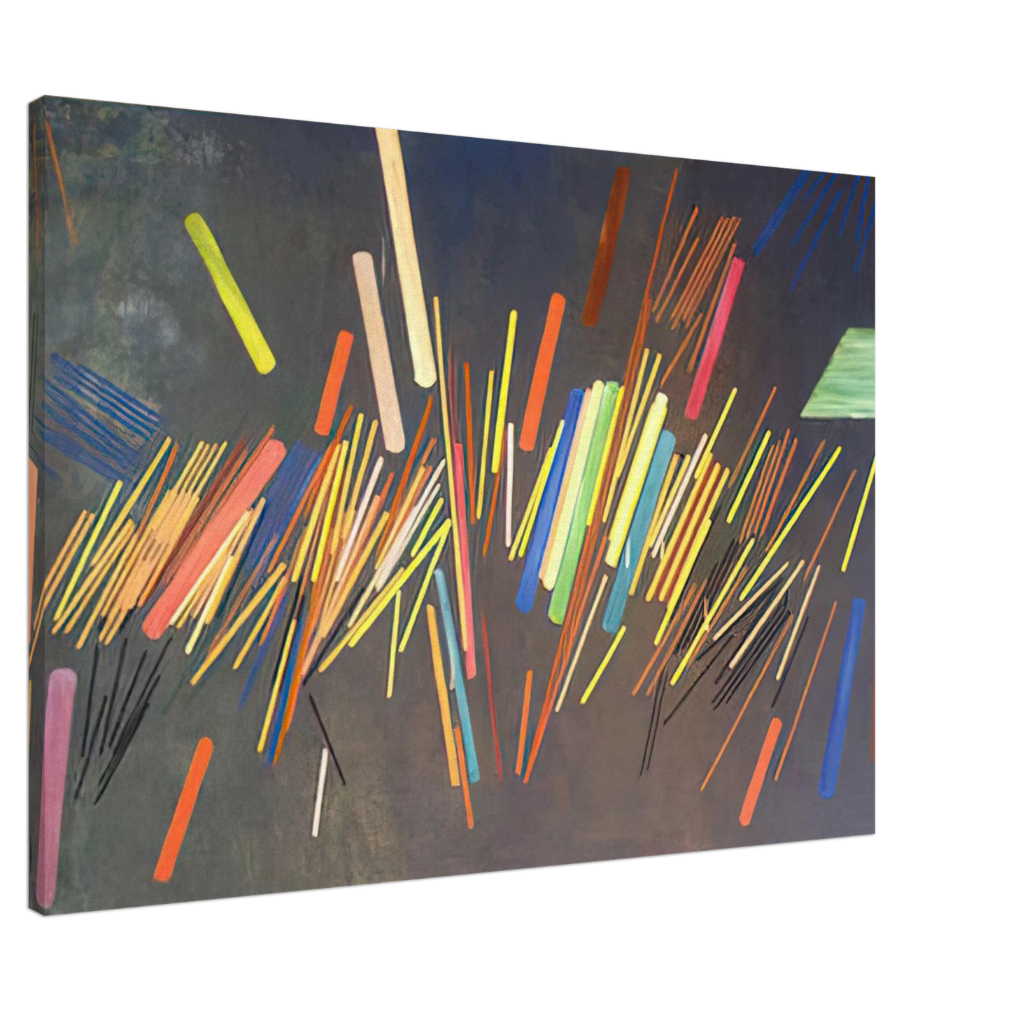 Ronnie Landfield - Green Line Painting - 1968 Canvas - 20x30 cm / 8x12 inches-canvas