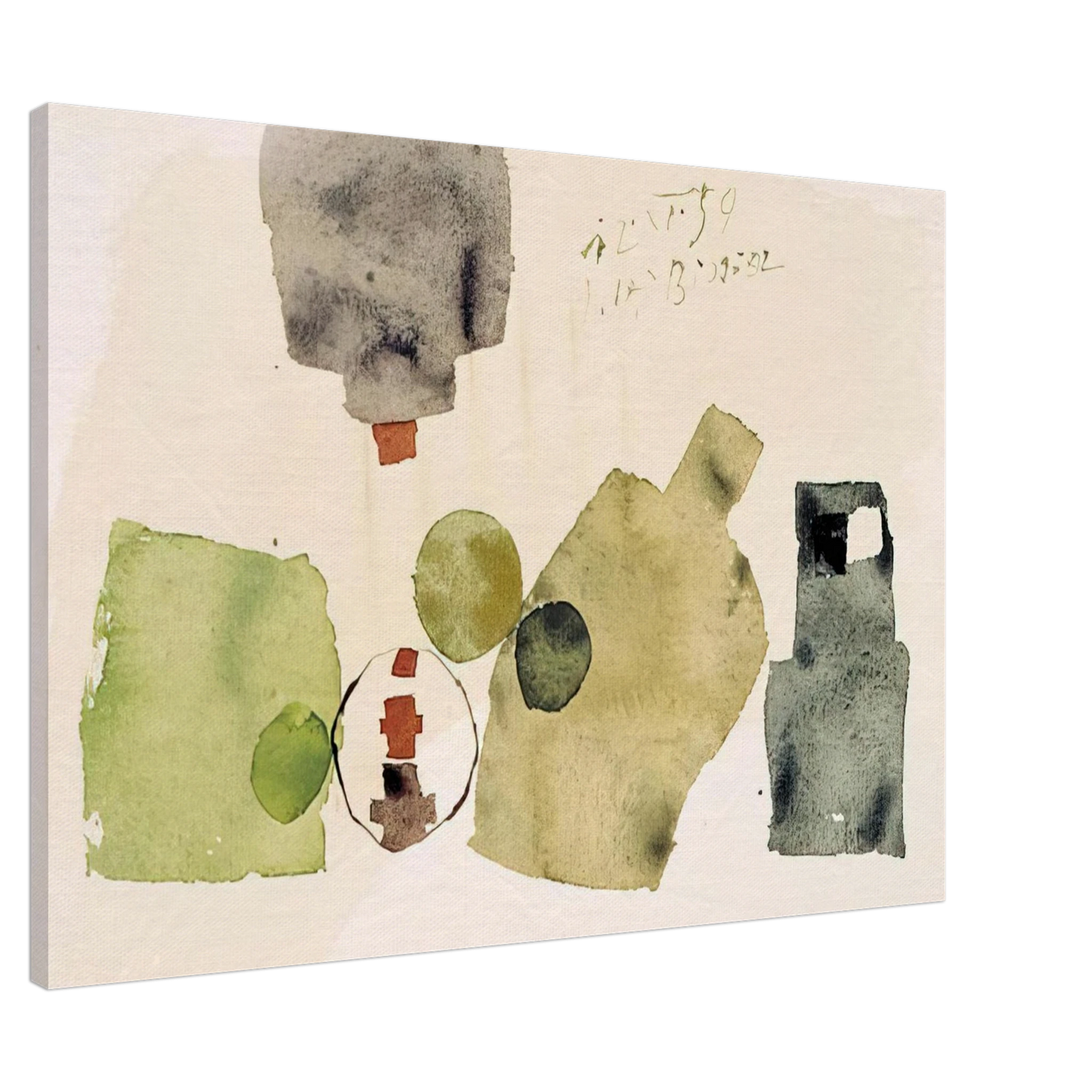 Julius Bissier - 12.XI.59 - 1959 Canvas - 20x30 cm / 8x12 inches-canvas