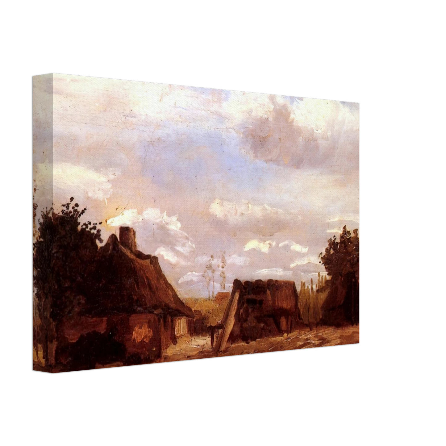 Vincent van Gogh - Cottage Canvas - 70x100 cm / 28x40 inches-canvas